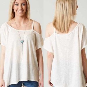 Coraline Cold Shoulder Tshirt White